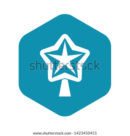Star for christmass tree icon in simple style on a white background vector illustration
