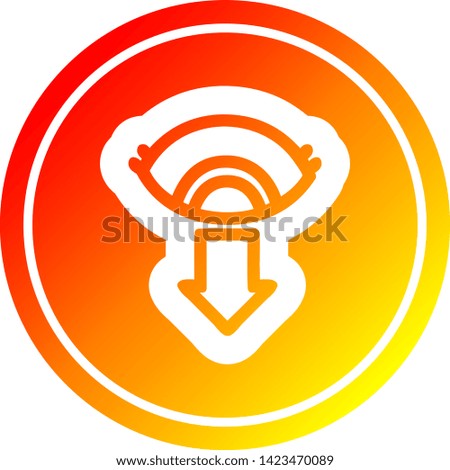 staring eye circular icon with warm gradient finish
