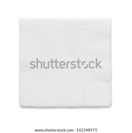 Blank paper napkin isolated on white background with copy space Royalty-Free Stock Photo #142348975