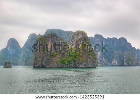 Beautiful view of Halong bay in Vietnam. Amazing picture.