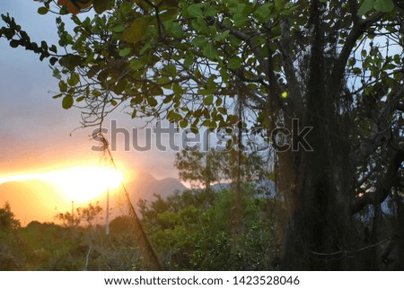 Sunset photographed in Guarapari, Espirito Santo. Southeast of Brazil. Atlantic Forest Biome. Picture made in 2007.
