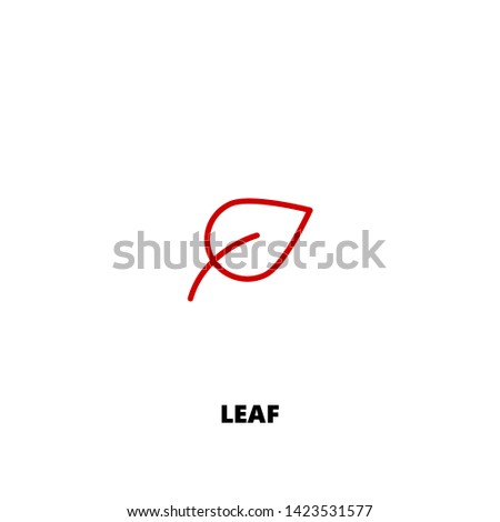 leaf icon. leaf vector design. sign design. red color