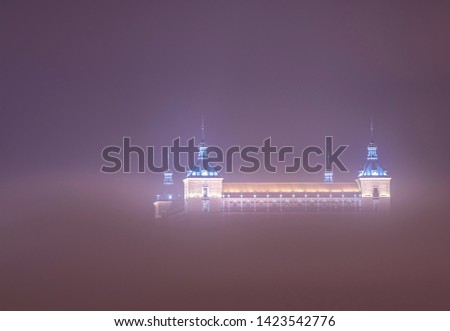 City of Toledo in the fog (Spain)