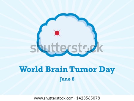 World Brain Tumor Day illustration. Brain graphic icon. World Brain Tumor Day Poster, June 8. Important day