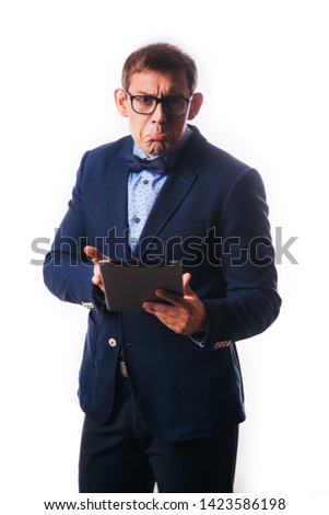 Business Concept - Portrait Handsome Business man. White Background.