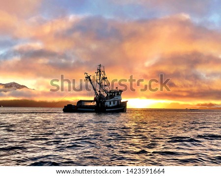 Shrimp trawler near Petersburg Alaska Royalty-Free Stock Photo #1423591664
