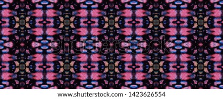 Geometric Rug Pattern. Black and Pink Snake Seamless Texture. Seamless Tie Dye Ornament. Ikat Russia Motif. Abstract Batik Print. Ethnic Geometric Rugs Pattern.
