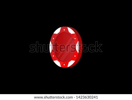 Casino Poker Chips Tokens Red Set Vector Illustration