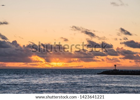 Sunset over the Pacific Ocean in Playa del Rey