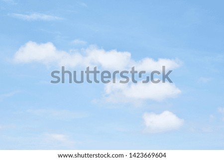 Blue sky with white clouds. Beautiful sky background and wallpaper. Clear day and good weather in the morning.  