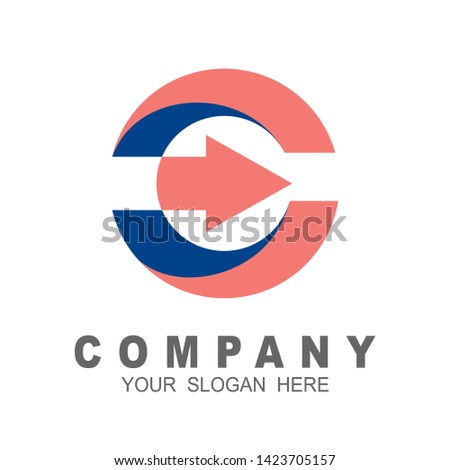 letter c logo vector, c and e icon technology, 3d colorful