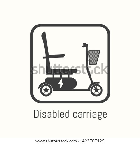 Design concept of electric wheelchair icon. Can use for website and mobile website and application. Vector illustration. White background.