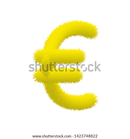 Font fluffy and furry vector yello special character ALT0128