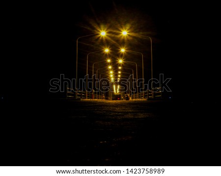 Blurred focus of light pole at Loh Jaak bridge , Koh Yao Yai , Thailand