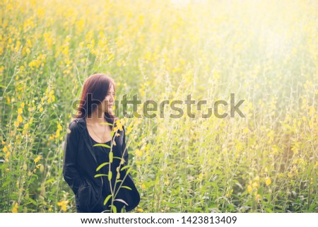 Women in the flower field.