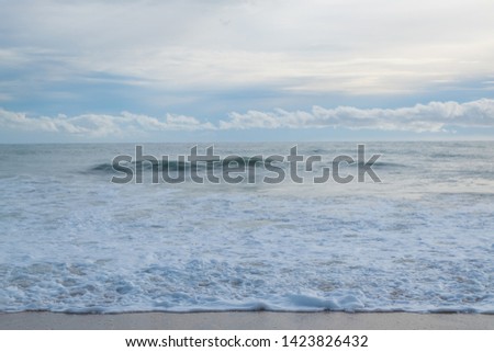 The Beach with High and Strong Wave Sea