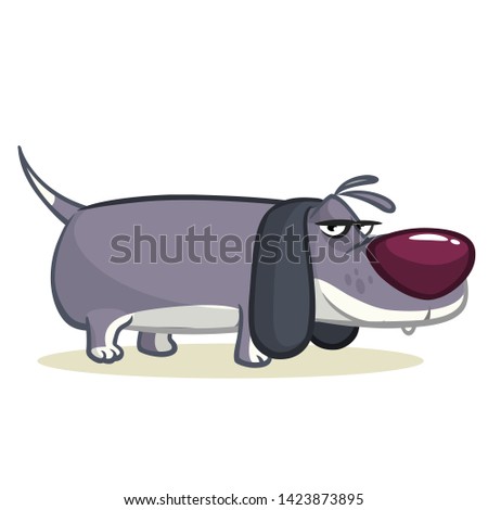 Funny beagle dog cartoon illustration