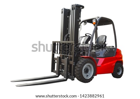 Forklift used to lift and move materials over short distances Royalty-Free Stock Photo #1423882961
