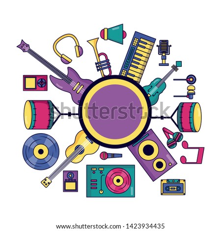 music instrument festival background vector illustration design
