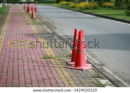 Road cone traffic , street warning