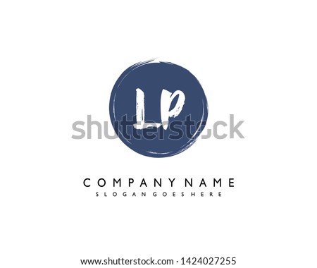 initials letter LP handwriting logo vector template