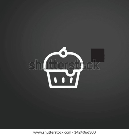 Cupcake vector icon. Cupcake concept stroke symbol design. Thin graphic elements vector illustration, outline pattern for your web site design, logo, UI. EPS 10.