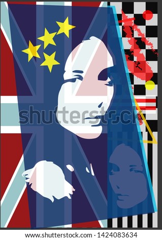 European Union poster with a girl and british flag