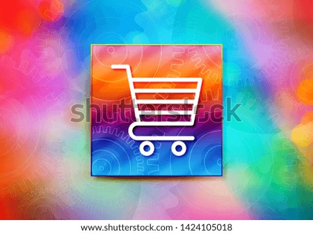 Shopping cart icon isolated on colorful banner abstract colorful background bokeh design illustration