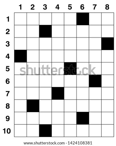 Crossword puzzle game vector.  Puzzle square crossword template 