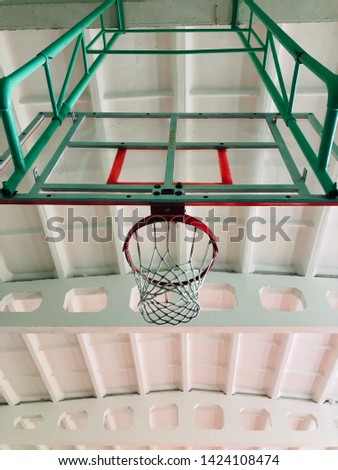 basketball hoop in the school's gym