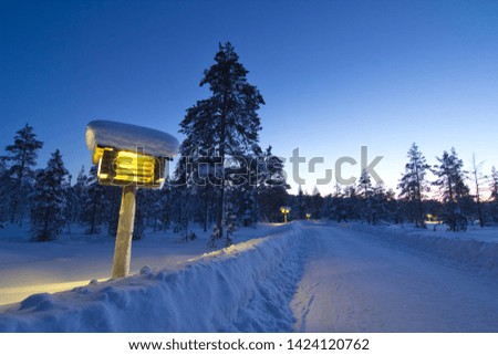Beautiful Finland Winter Sunset at Laplands