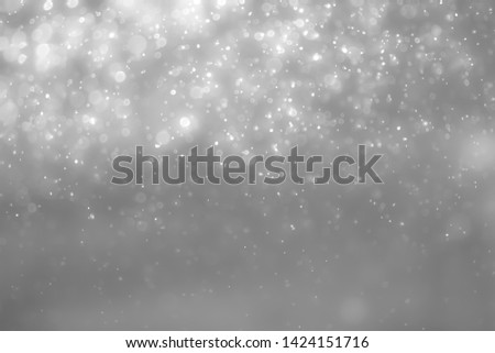 Gray Silver light on bokeh abstract background.