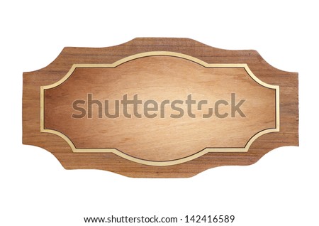wood sign, isolated on white