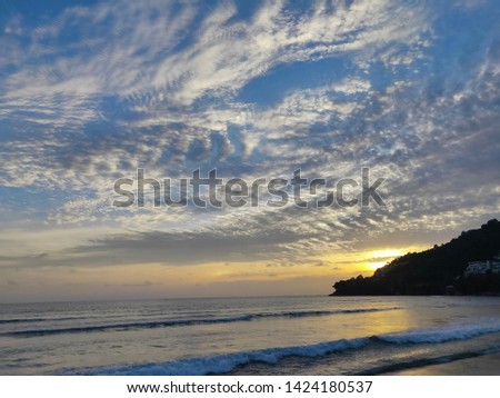 sunset beach sky beautiful Thailand Royalty-Free Stock Photo #1424180537