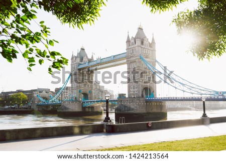 Tower Bridge in London on a sunny morning