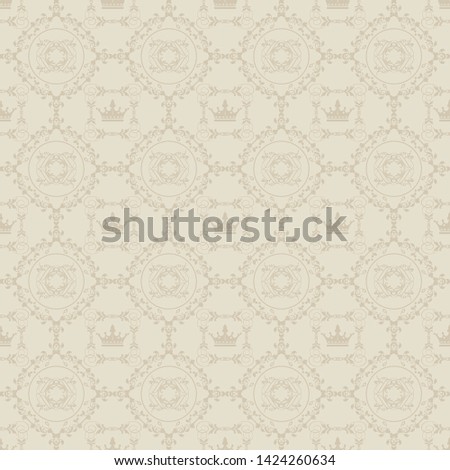 Damask wallpaper seamless in retro style for your design vector image