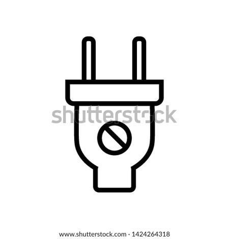 electric plug vector icon isolated on white background