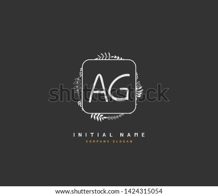 A G AG Beauty vector initial logo, handwriting logo of initial wedding, fashion, jewerly, heraldic, boutique, floral and botanical with creative template for any company or business.