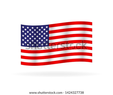 Original and simple United State of America flag. Vector stock illustration