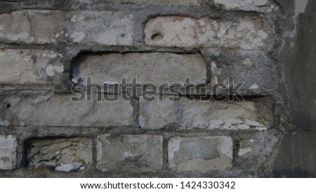 texture and background of old and white bricks wall