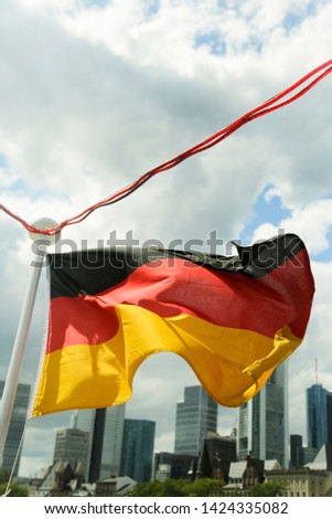 German flag, waving on the wind