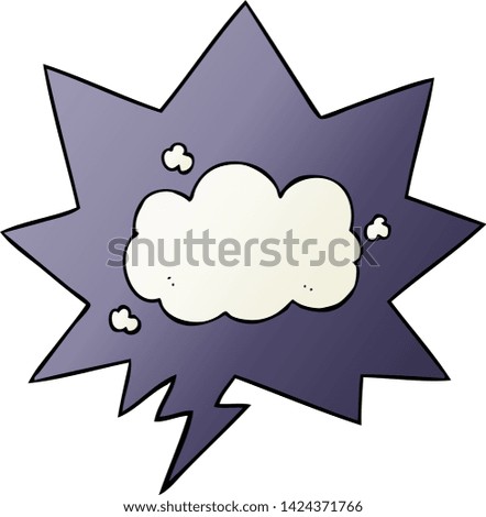 cartoon cloud with speech bubble in smooth gradient style