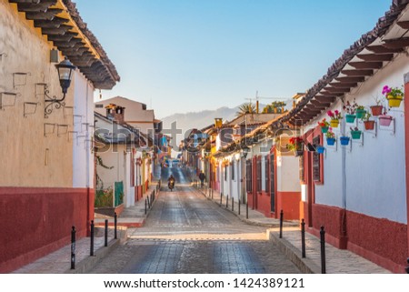 Beautiful streets and colorful facades of San Cristobal de las Casas in Chiapas, Mexico	
 Royalty-Free Stock Photo #1424389121