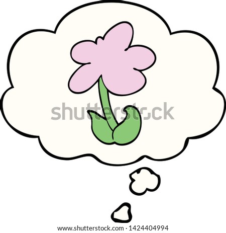 cute cartoon flower with thought bubble