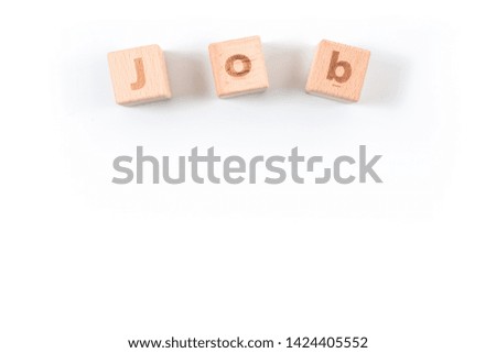 Jobs wooden blocks of business concept isolated on white background.