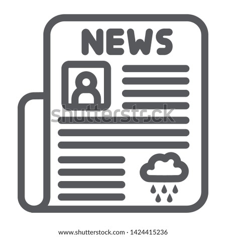 Newspaper line icon, page and press, daily news sign, vector graphics, a linear pattern on a white background, eps 10.