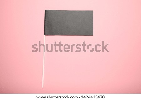 Little black flag mockup for advertising and design. Empty banner, marketing information.
