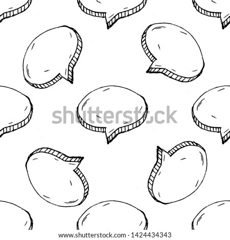 Seamless pattern Handdrawn cloud doodle icon. Hand drawn black sketch. Sign symbol. Decoration element. White background. Isolated. Flat design. Vector illustration.