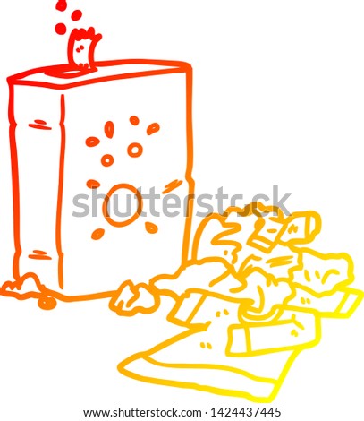 warm gradient line drawing of a washing powder and laundry