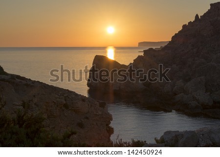 Sunset over Anchor Bay, Mellie?a, Malta
